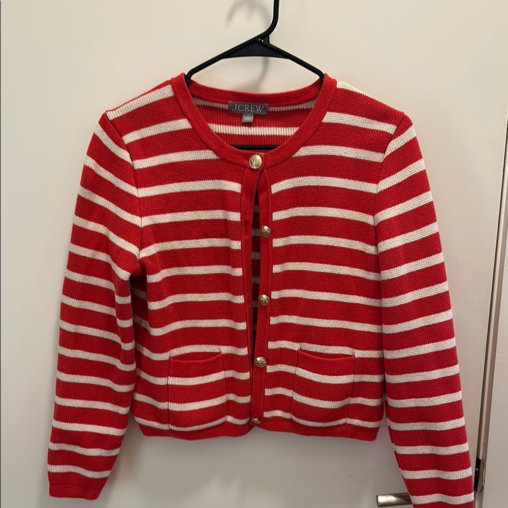 J.Crew Red and White Lady Jacket